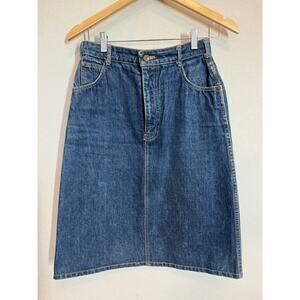 Women's Anne Klein Denim Blue Jean‎ Knee Length A-Line Skirt Size 10
